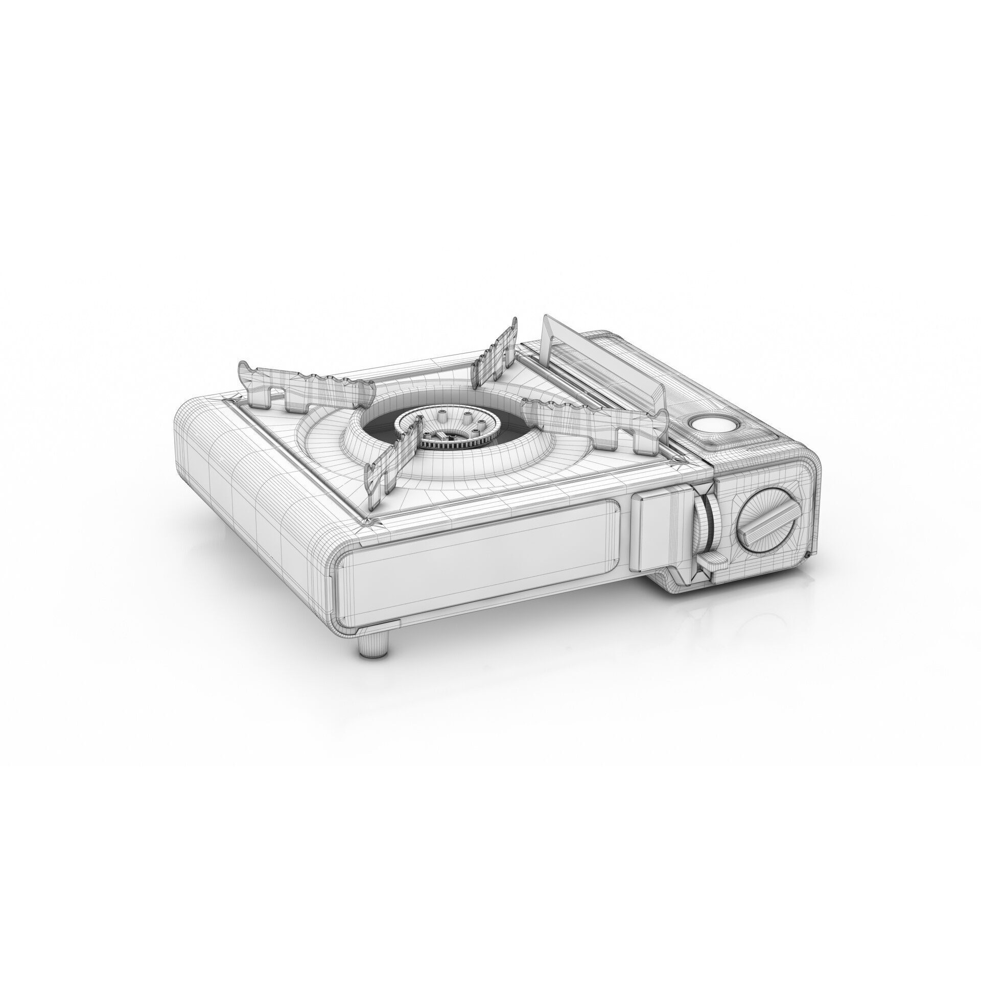 Portable Camping Stove - Low-Poly Game-Ready 3D Model - View 8
