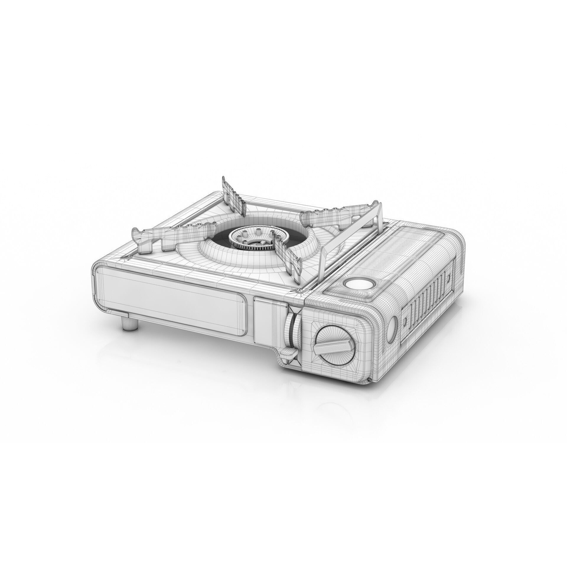 Portable Camping Stove - Low-Poly Game-Ready 3D Model - View 9