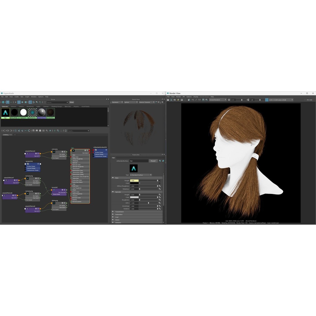 Realtime Haircard 3D Model – Low Poly Game Asset with PBR Textures - View 6