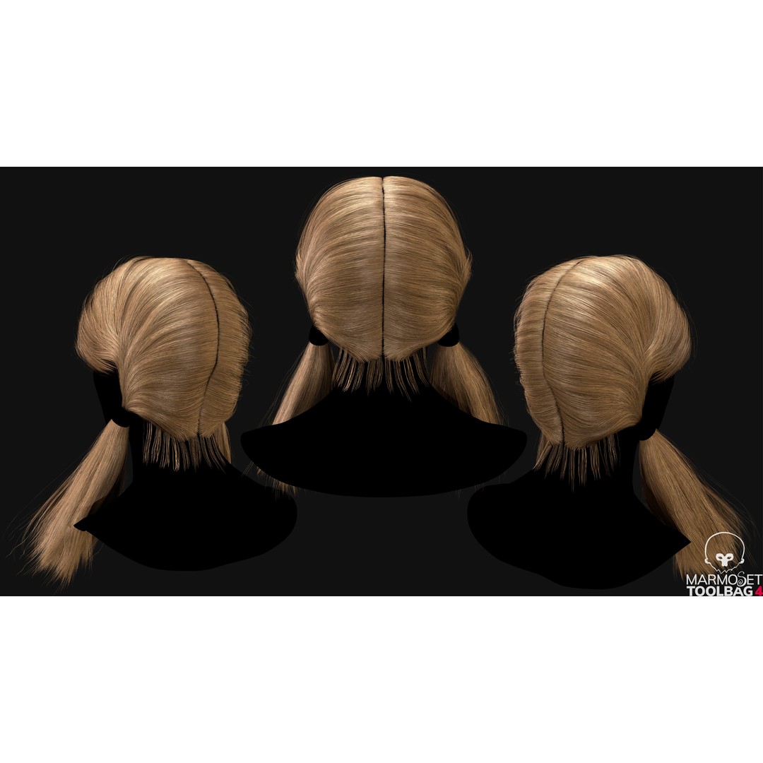 Realtime Haircard 3D Model – Low Poly Game Asset with PBR Textures - View 9