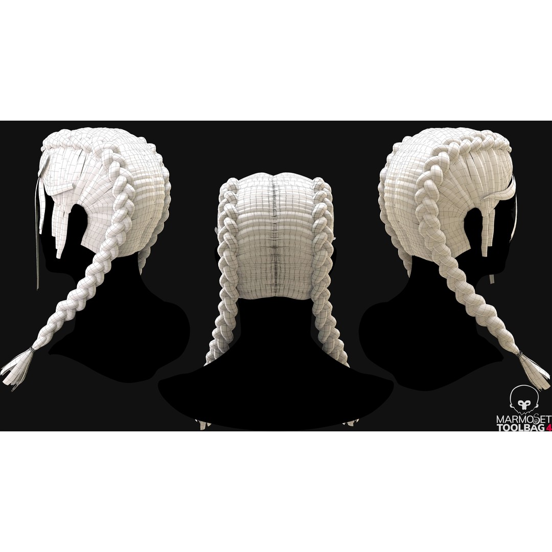 Realtime Haircard 3D Model – Low Poly Game Asset, FBX & OBJ Formats