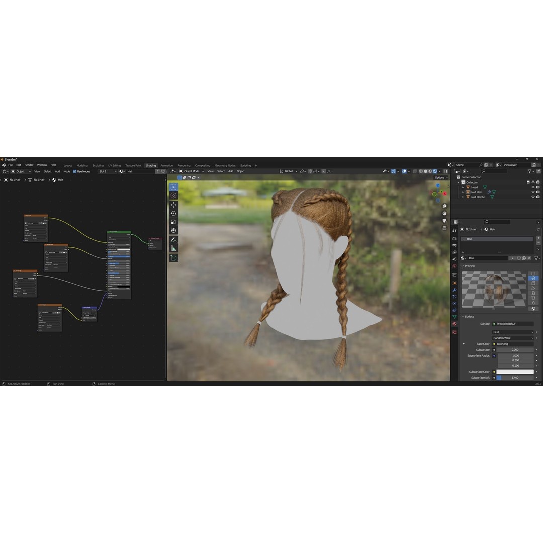 Realtime Haircard 3D Model – Low Poly Game Asset, FBX & OBJ Formats - View 3