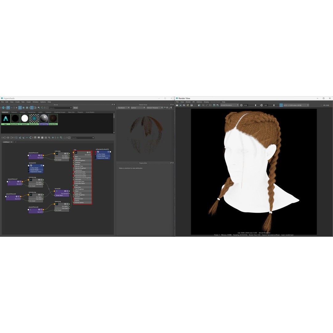 Realtime Haircard 3D Model – Low Poly Game Asset, FBX & OBJ Formats - View 6