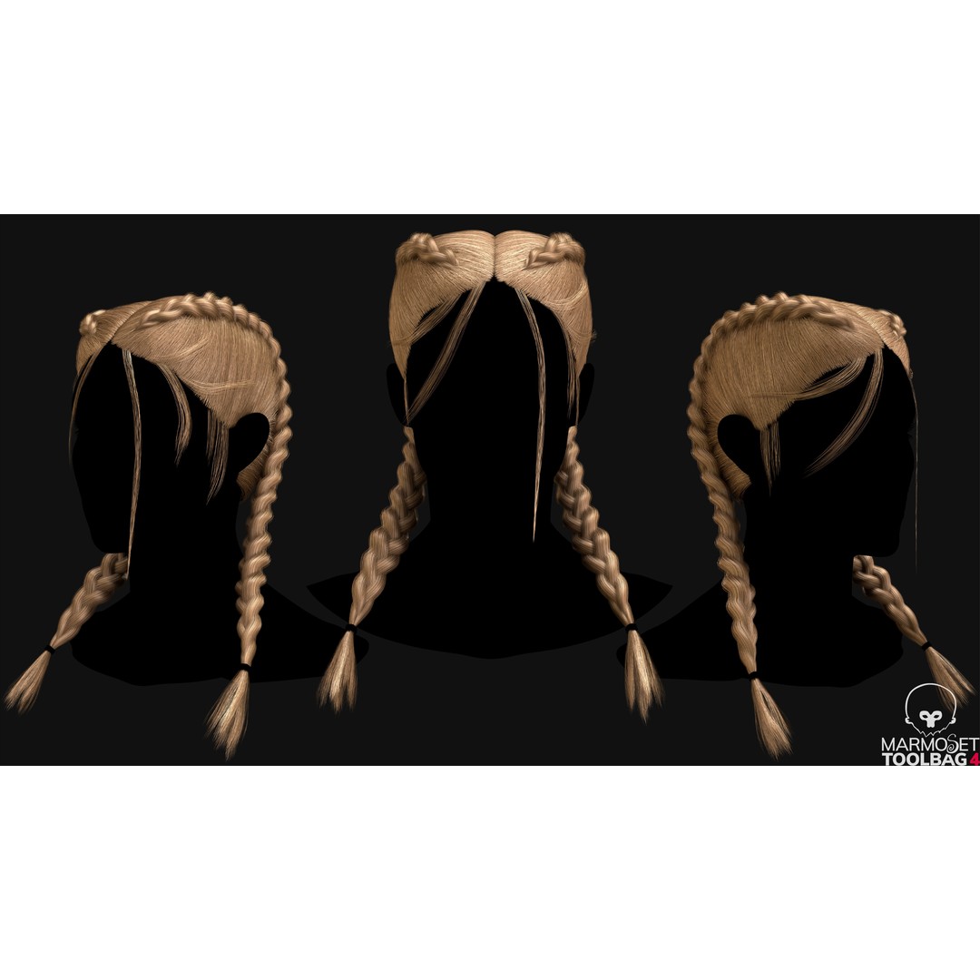 Realtime Haircard 3D Model – Low Poly Game Asset, FBX & OBJ Formats - View 7