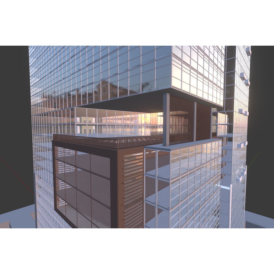 Skyscraper 10 3D Model – High Poly Architectural Asset, Blender, FBX - View 3