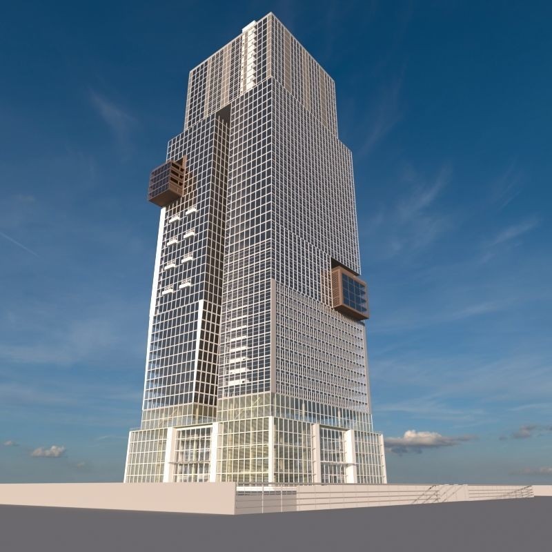 Skyscraper 10 3D Model – High Poly Architectural Asset, Blender, FBX - View 6