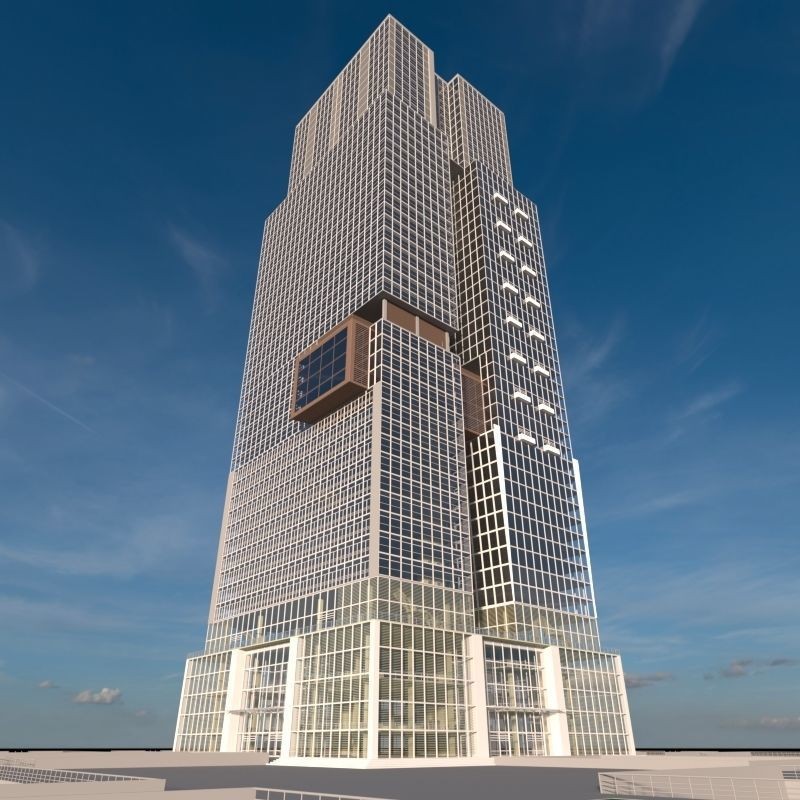 Skyscraper 10 3D Model – High Poly Architectural Asset, Blender, FBX - View 7