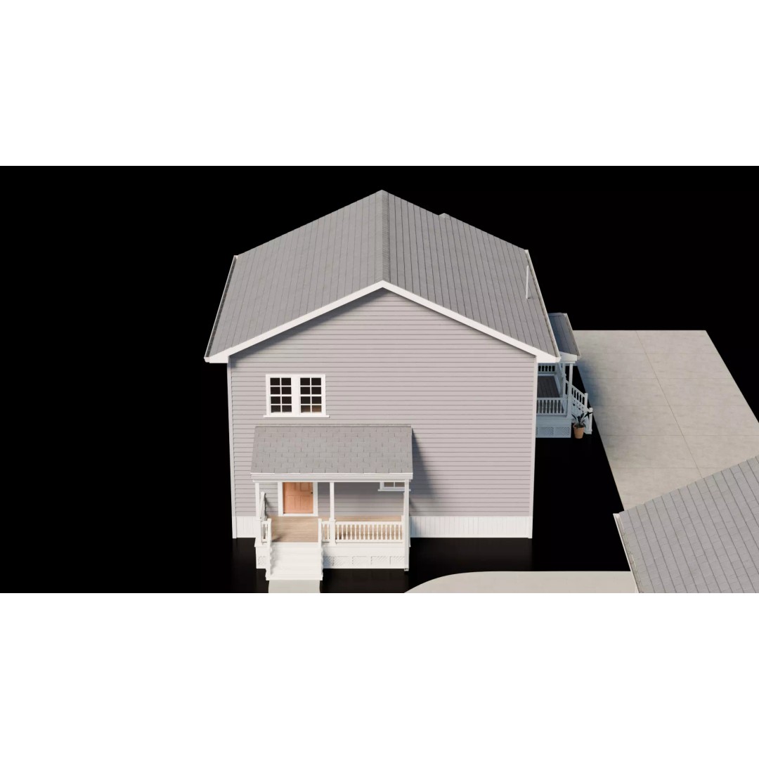 American House 3D Model – Low Poly Full Interior, PBR Textures - View 13