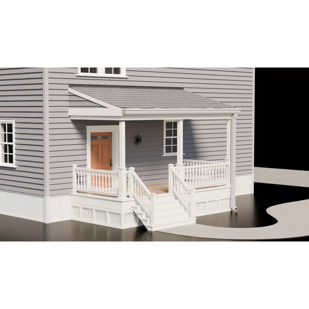 American House 3D Model – Low Poly Full Interior, PBR Textures - View 21