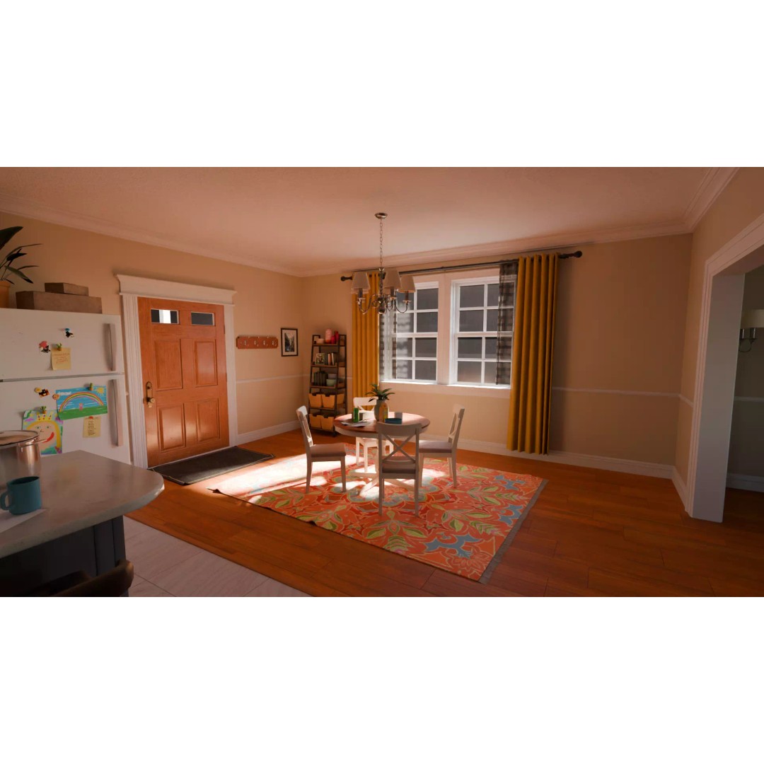 American House 3D Model – Low Poly Full Interior, PBR Textures - View 30