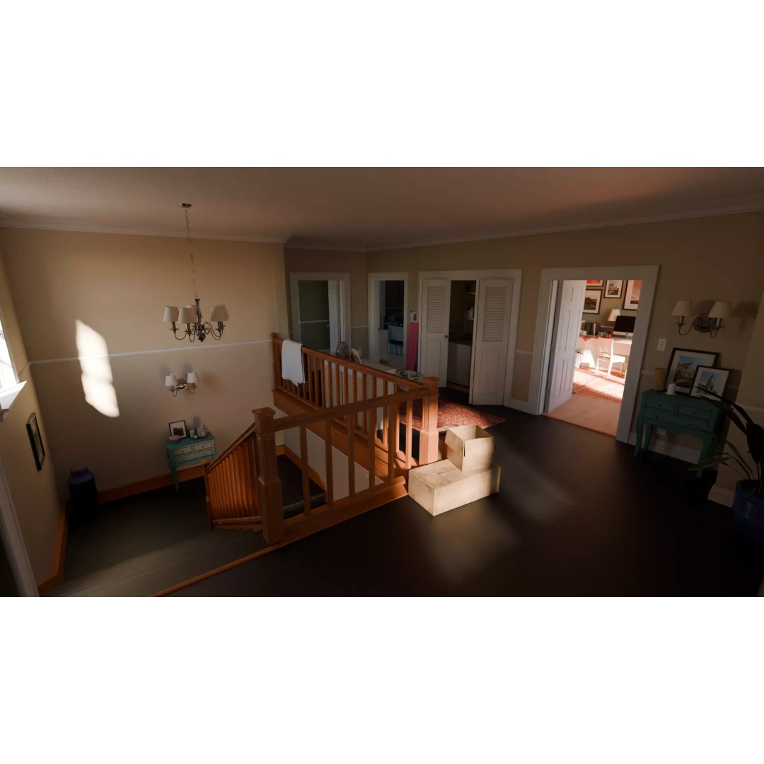 American House 3D Model – Low Poly Full Interior, PBR Textures - View 36