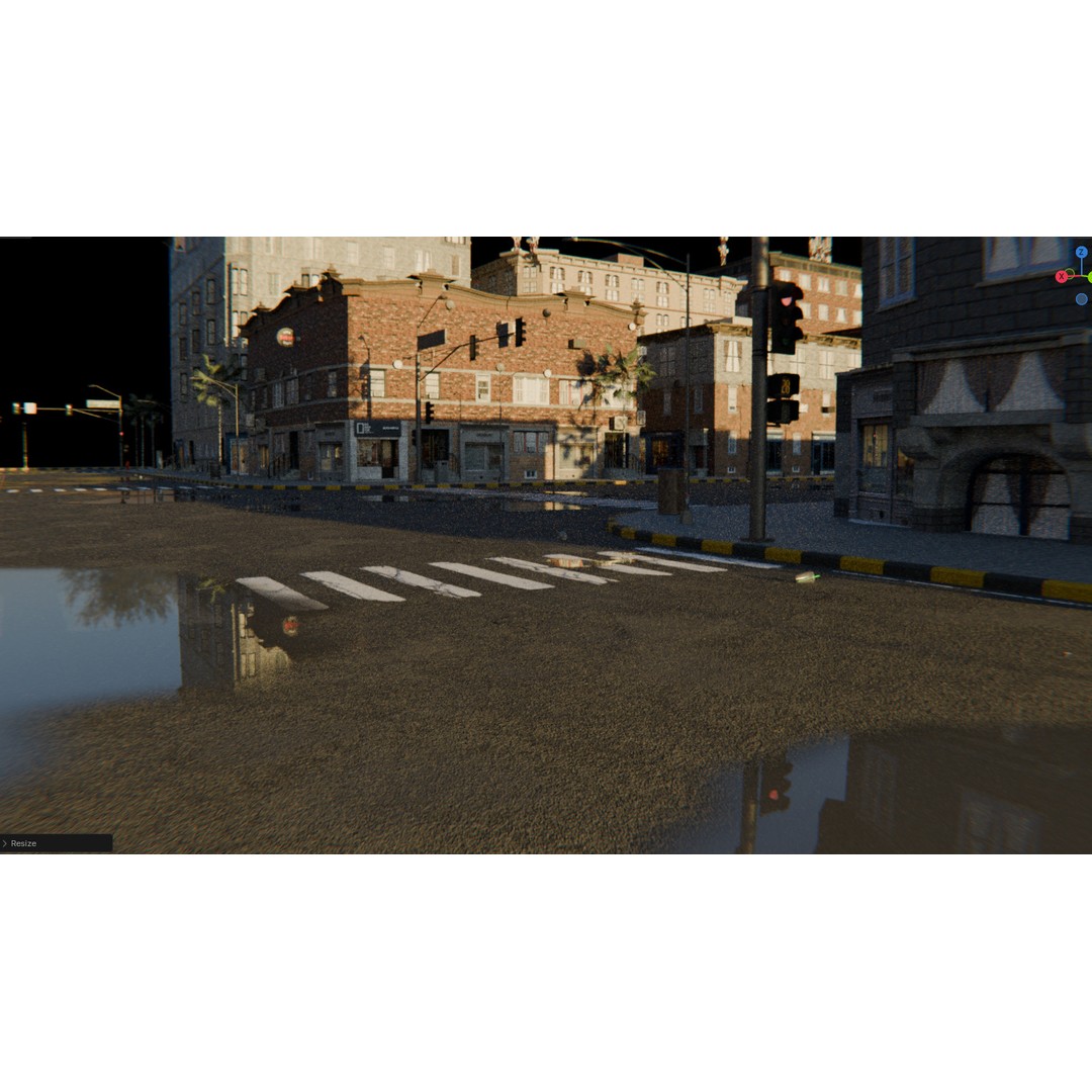 Urban Street 3D Model – High-Detail City Environment, Blender & FBX - View 12
