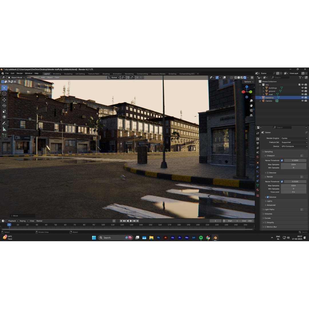 Urban Street 3D Model – High-Detail City Environment, Blender & FBX - View 13