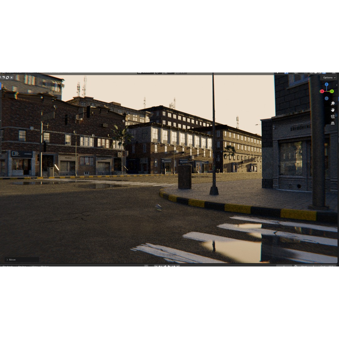Urban Street 3D Model – High-Detail City Environment, Blender & FBX - View 16
