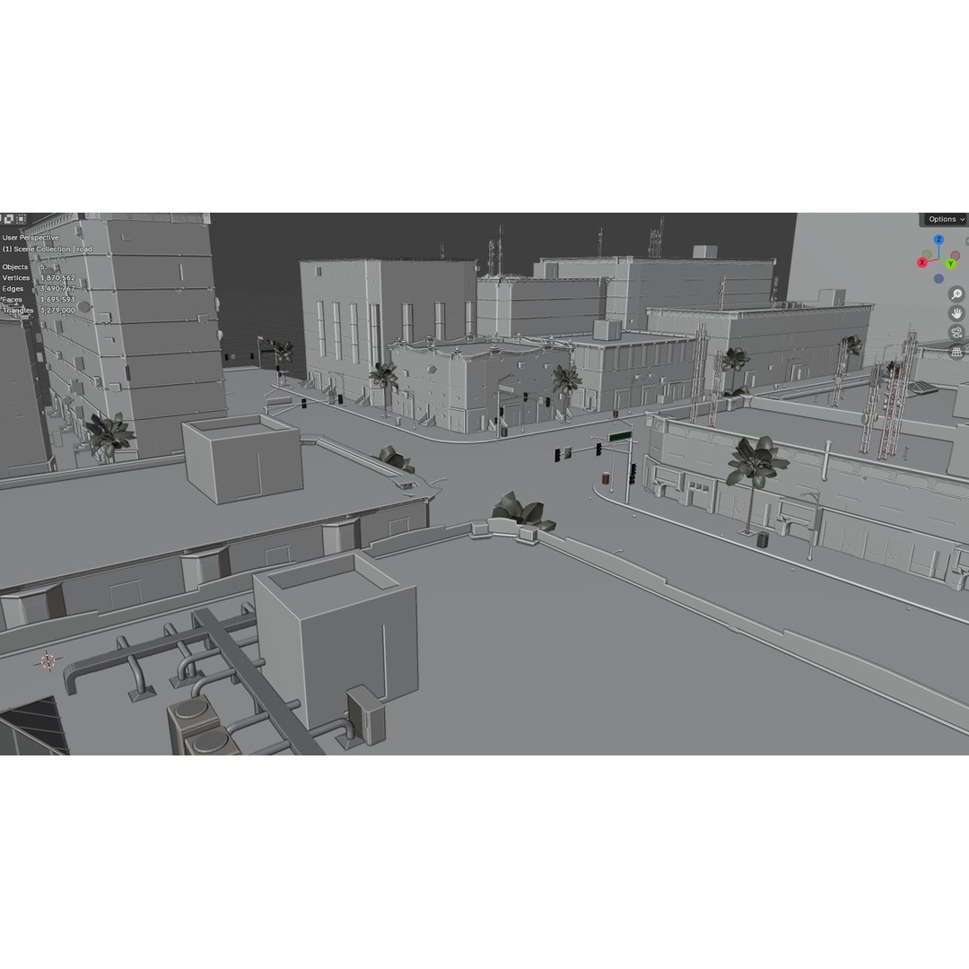 Urban Street 3D Model – High-Detail City Environment, Blender & FBX - View 20
