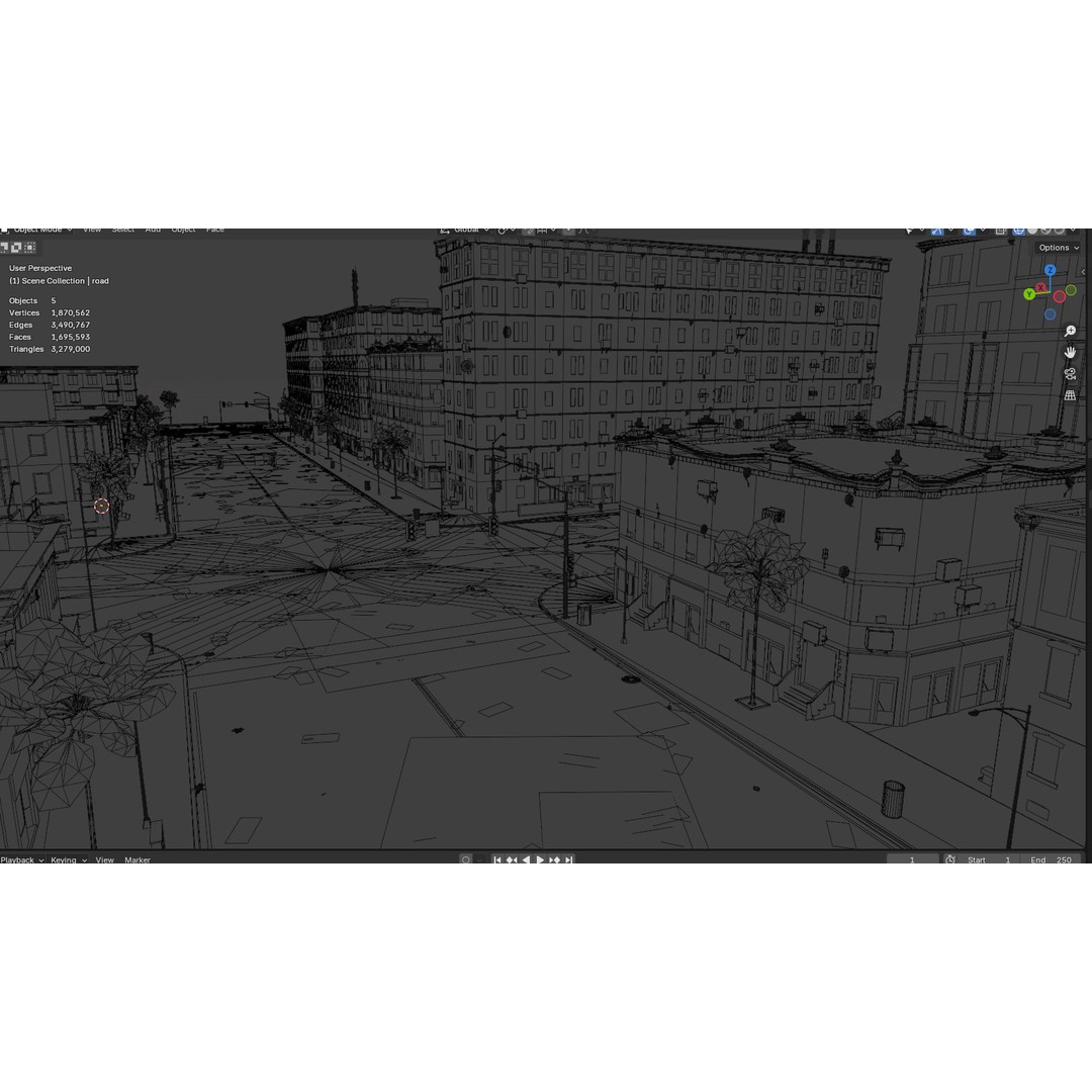 Urban Street 3D Model – High-Detail City Environment, Blender & FBX - View 21
