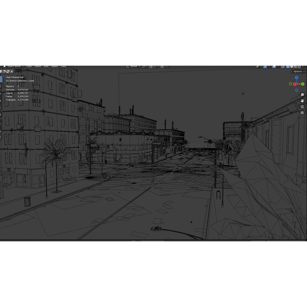 Urban Street 3D Model – High-Detail City Environment, Blender & FBX - View 25