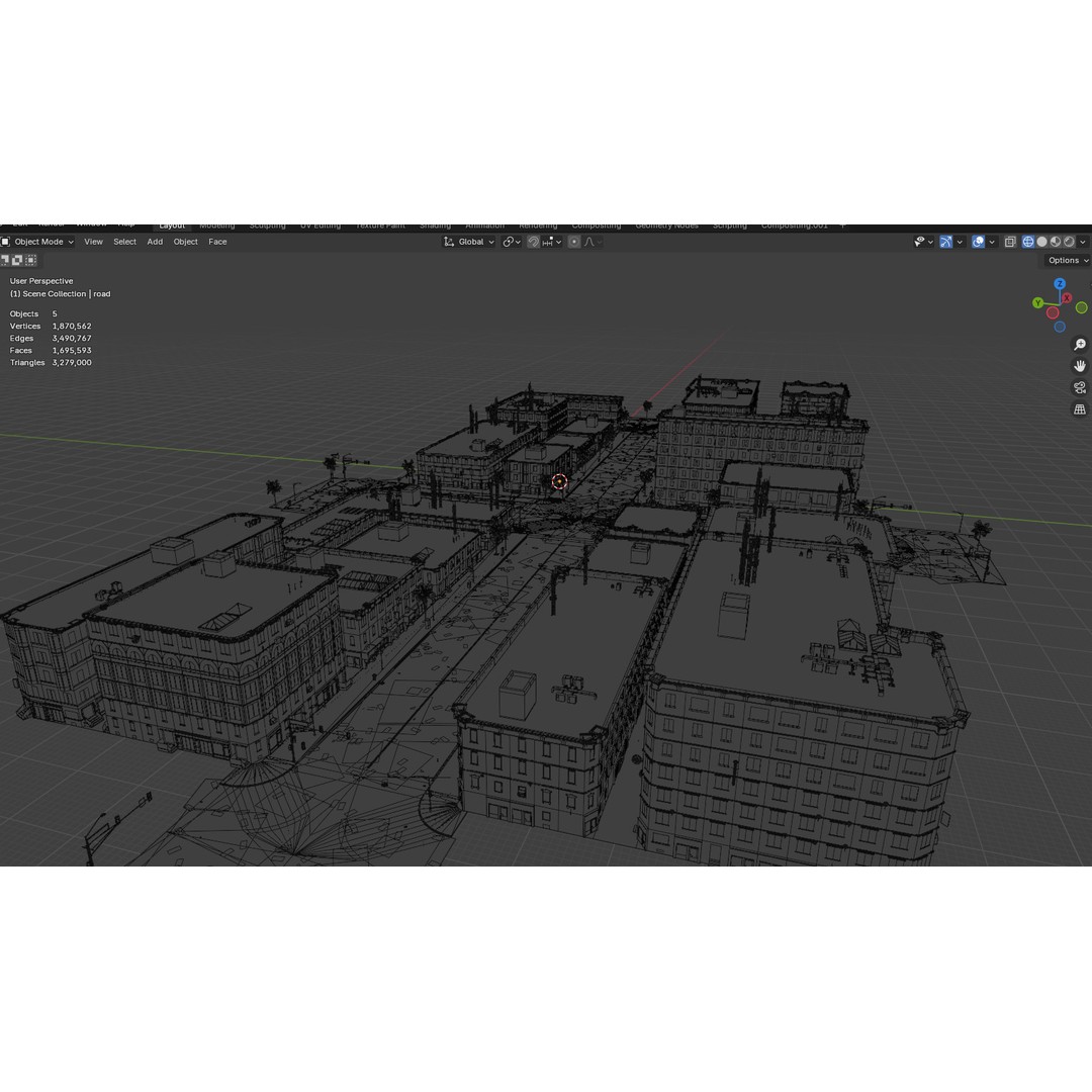 Urban Street 3D Model – High-Detail City Environment, Blender & FBX - View 27