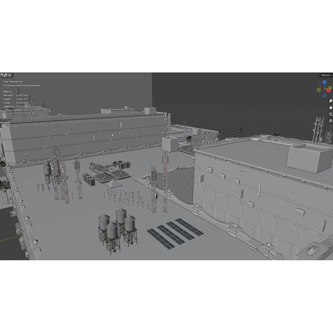 Urban Street 3D Model – High-Detail City Environment, Blender & FBX - View 28