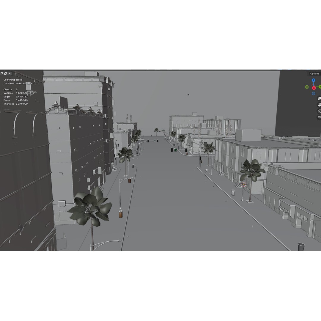 Urban Street 3D Model – High-Detail City Environment, Blender & FBX - View 29