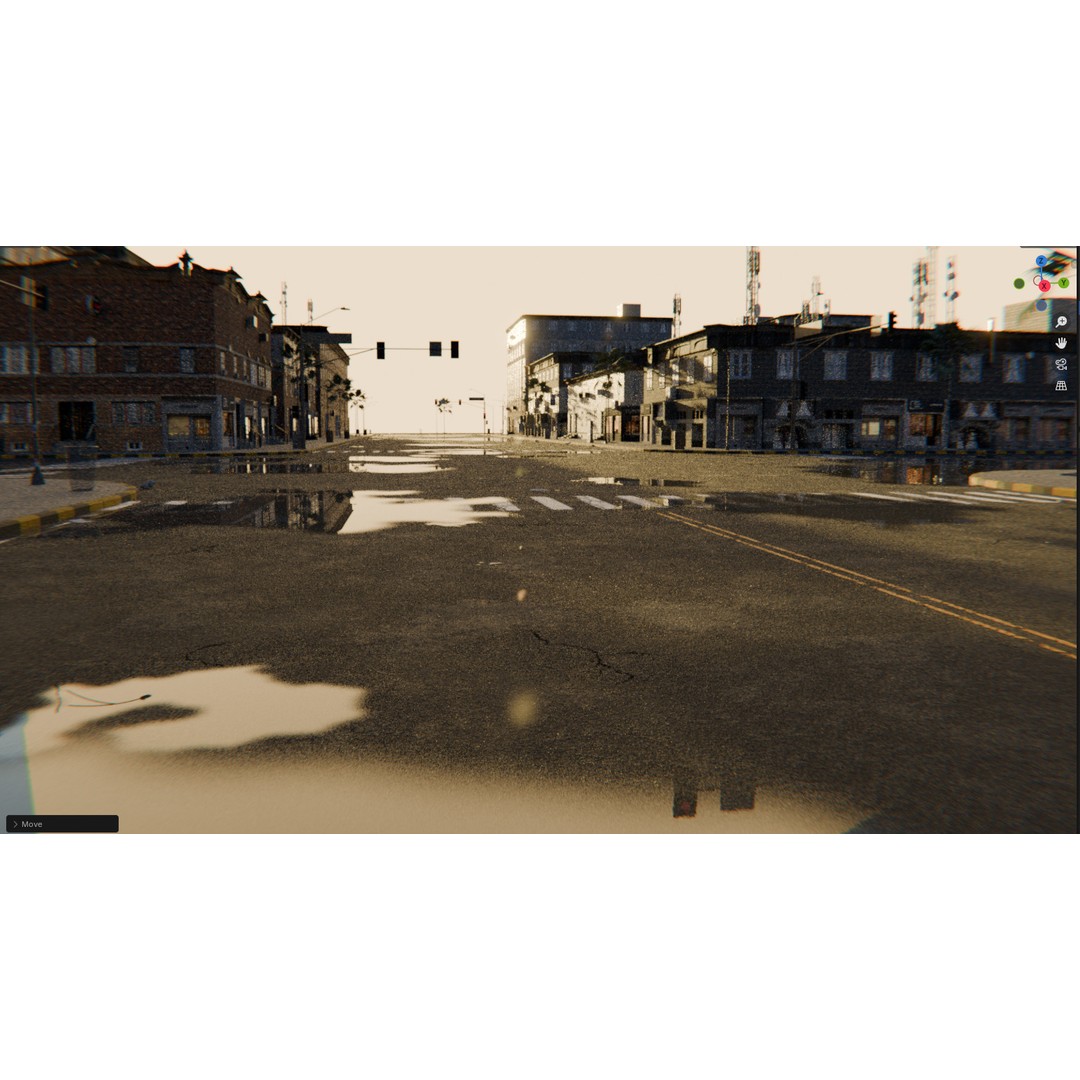 Urban Street 3D Model – High-Detail City Environment, Blender & FBX - View 6