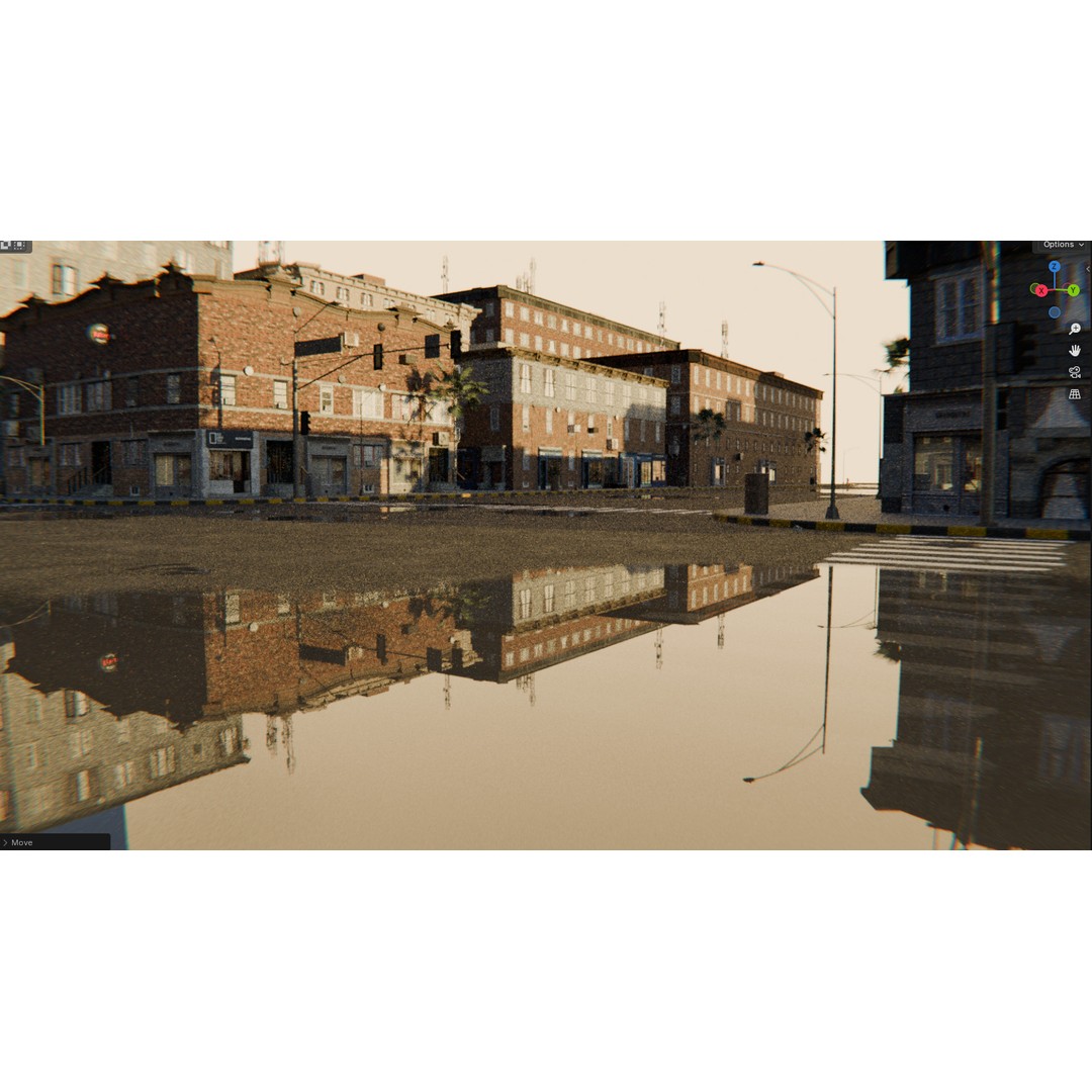 Urban Street 3D Model – High-Detail City Environment, Blender & FBX - View 9