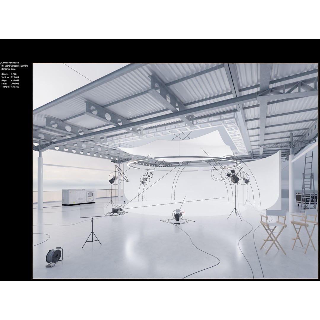 Studio Hangar Exterior 3D Model – Low Poly Industrial Asset, PBR, FBX - View 6