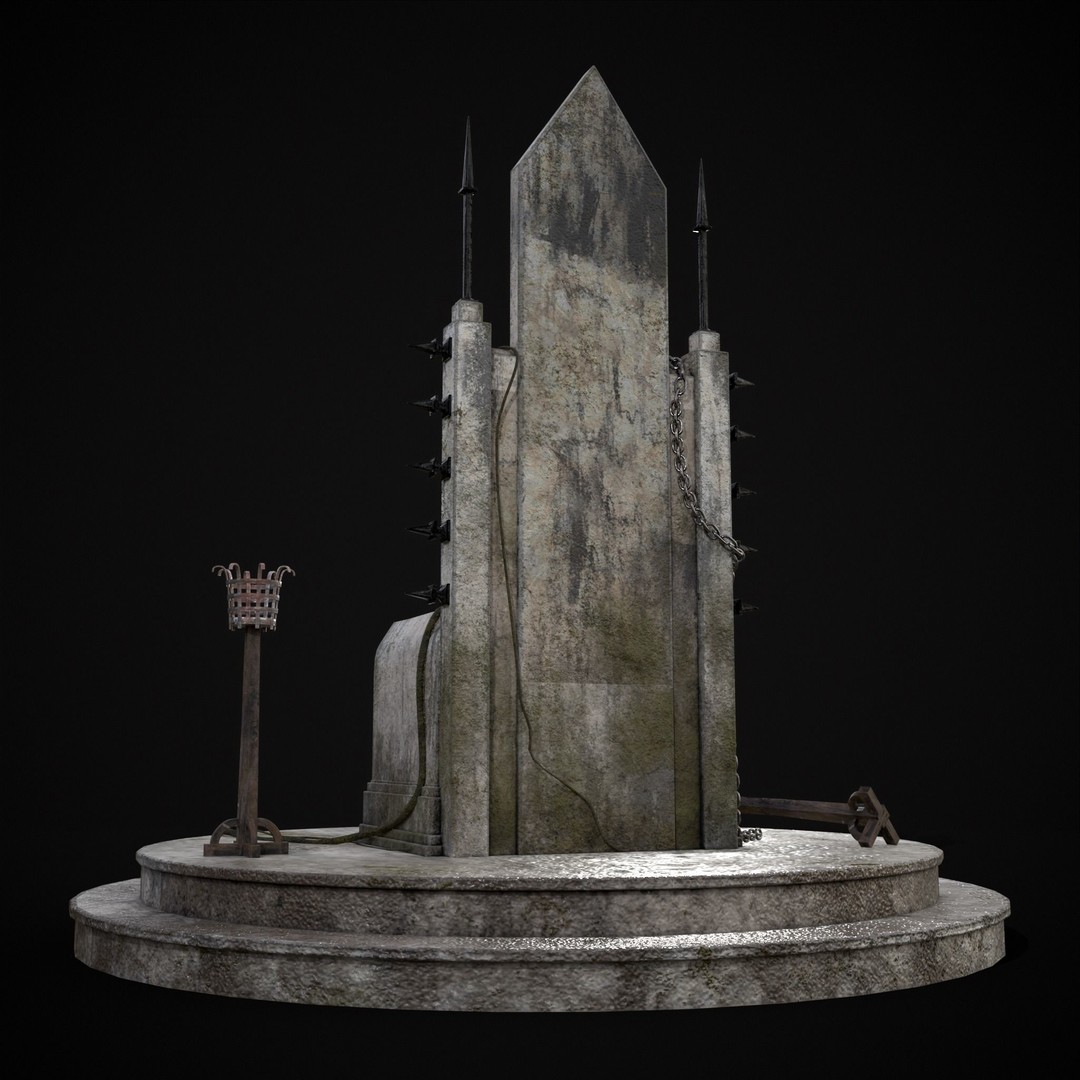 Gothic Crypt Stone Throne 3D Model – Low Poly PBR Game Asset, FBX - View 10