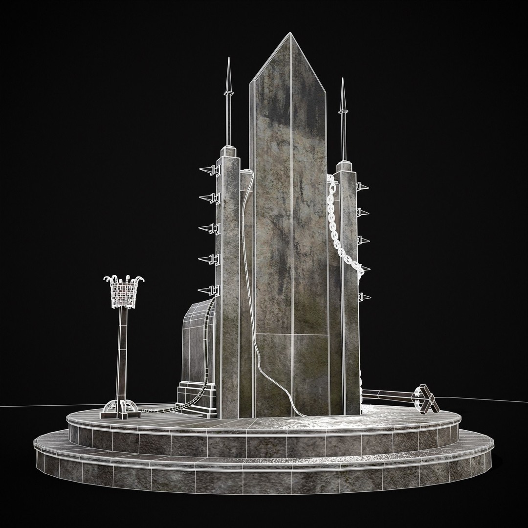 Gothic Crypt Stone Throne 3D Model – Low Poly PBR Game Asset, FBX - View 11