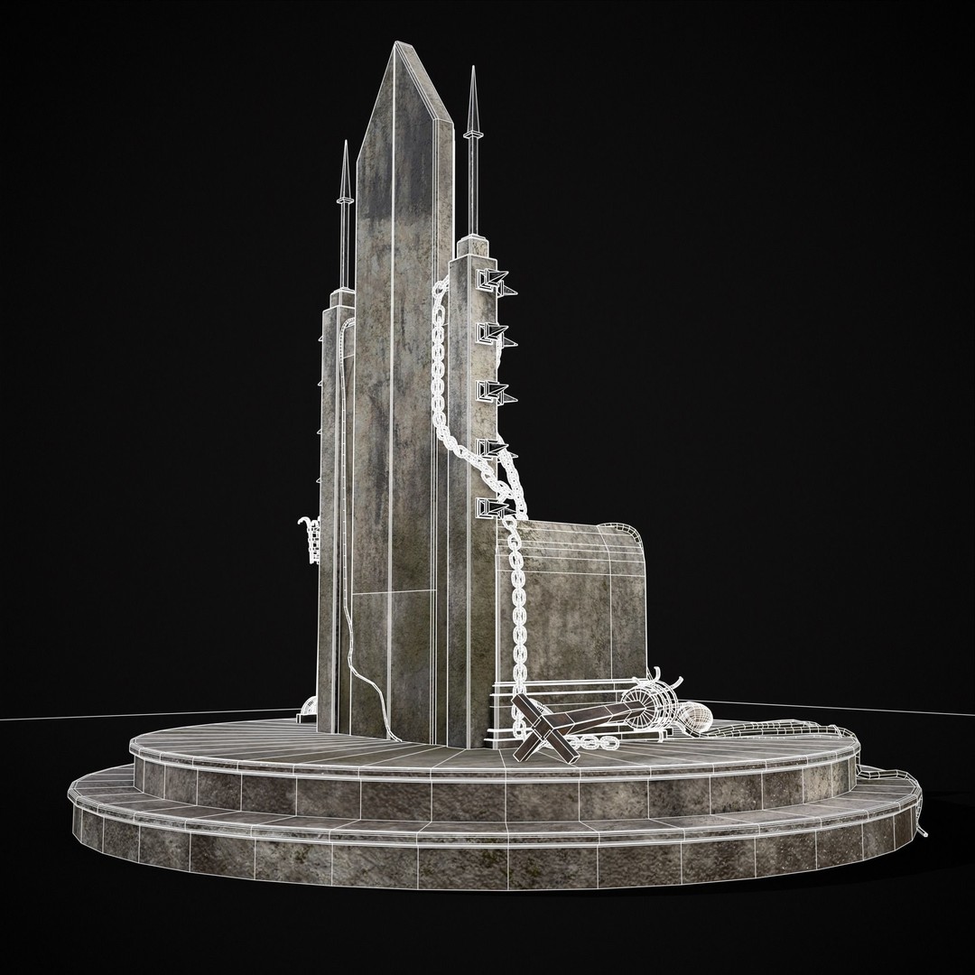Gothic Crypt Stone Throne 3D Model – Low Poly PBR Game Asset, FBX - View 13