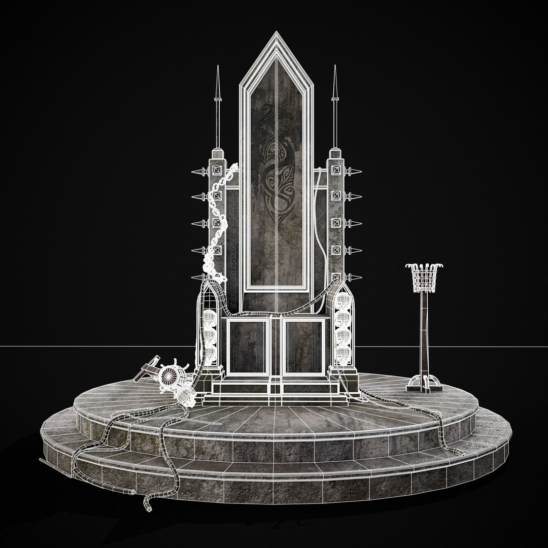 Gothic Crypt Stone Throne 3D Model – Low Poly PBR Game Asset, FBX - View 15