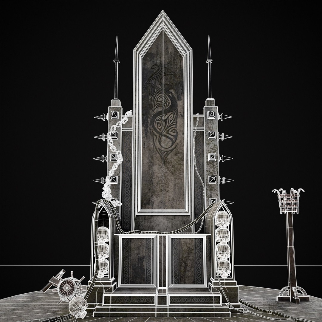 Gothic Crypt Stone Throne 3D Model – Low Poly PBR Game Asset, FBX - View 17