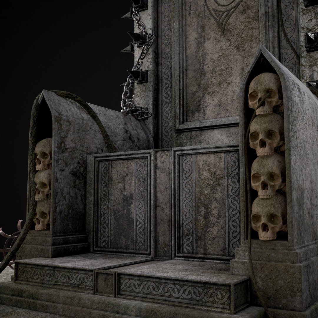 Gothic Crypt Stone Throne 3D Model – Low Poly PBR Game Asset, FBX - View 24
