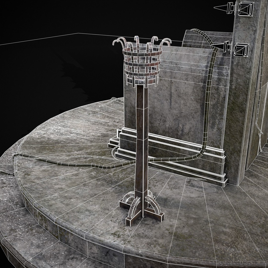 Gothic Crypt Stone Throne 3D Model – Low Poly PBR Game Asset, FBX - View 27