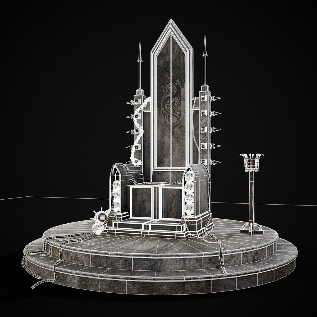 Gothic Crypt Stone Throne 3D Model – Low Poly PBR Game Asset, FBX - View 37