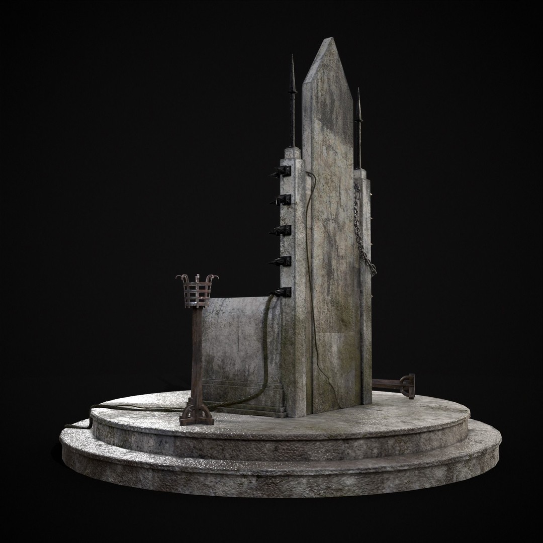 Gothic Crypt Stone Throne 3D Model – Low Poly PBR Game Asset, FBX - View 4