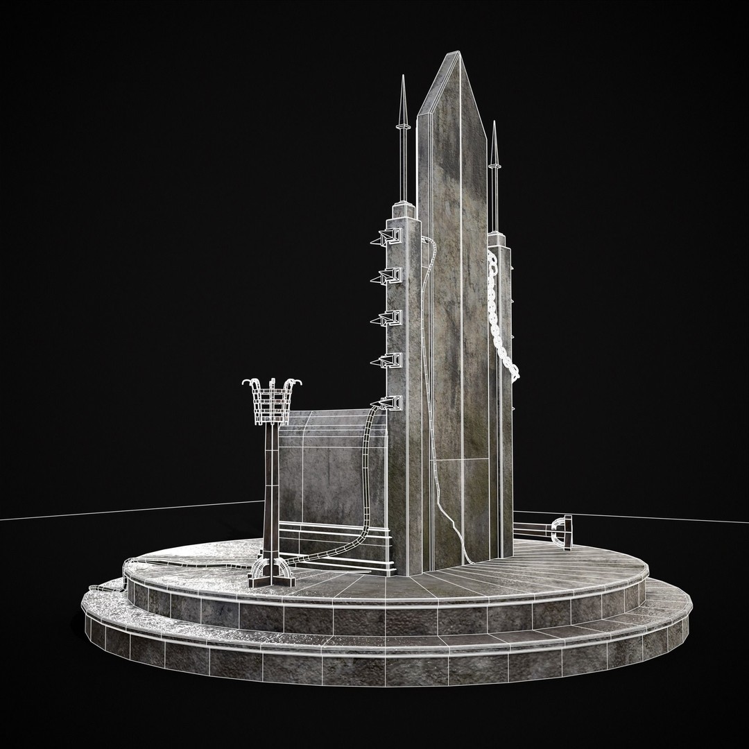 Gothic Crypt Stone Throne 3D Model – Low Poly PBR Game Asset, FBX - View 5