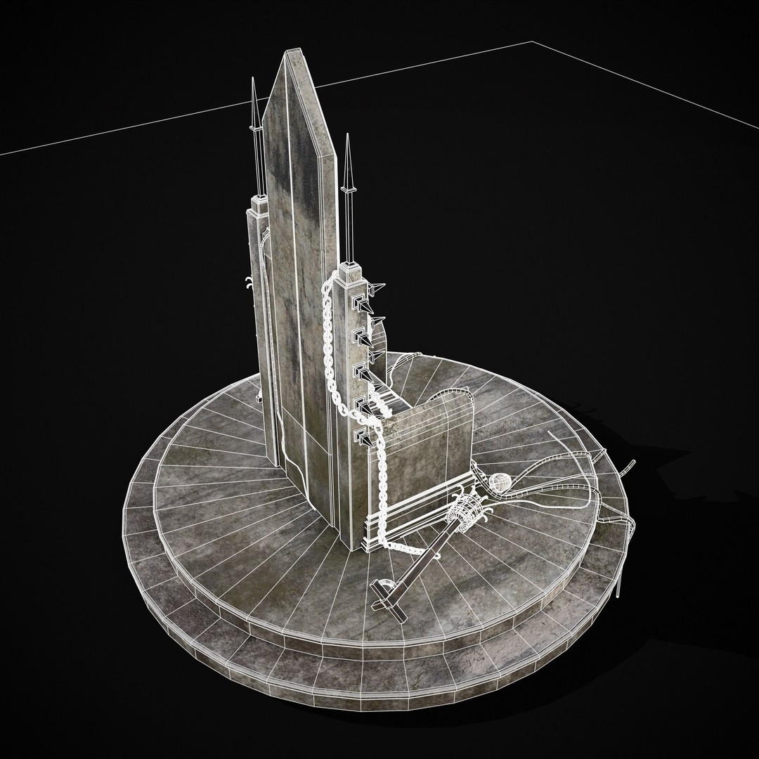 Gothic Crypt Stone Throne 3D Model – Low Poly PBR Game Asset, FBX - View 7