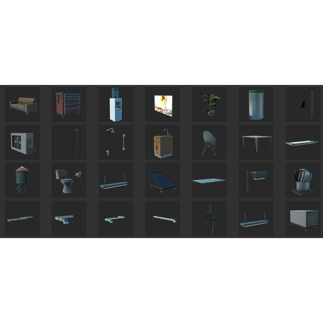 Modular Building Pack 3D Model – Low Poly Architectural Asset, FBX - View 22