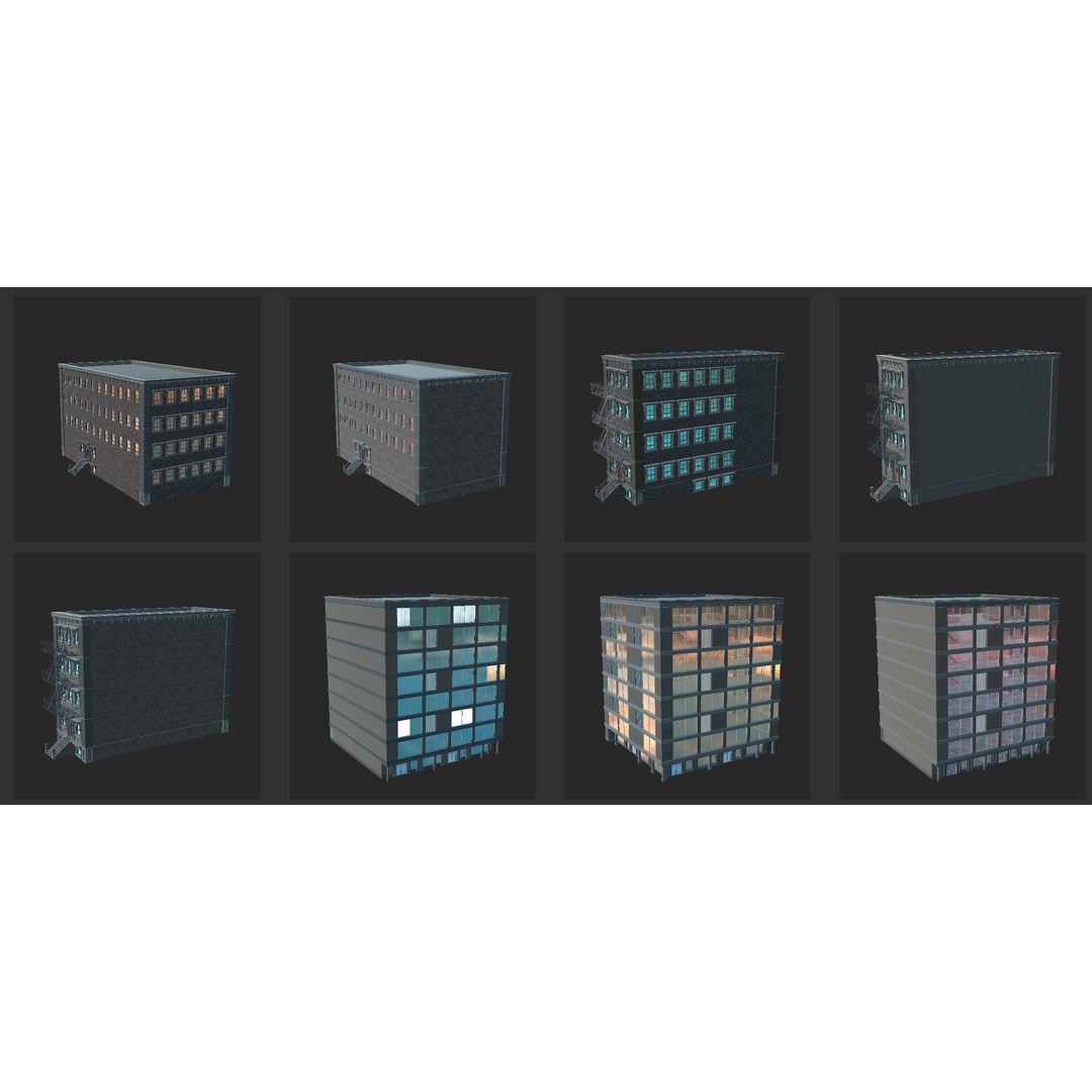 Modular Building Pack 3D Model – Low Poly Architectural Asset, FBX - View 28