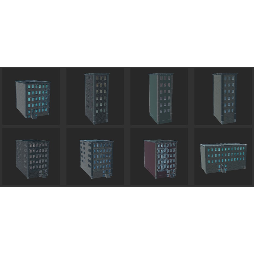 Modular Building Pack 3D Model – Low Poly Architectural Asset, FBX - View 29