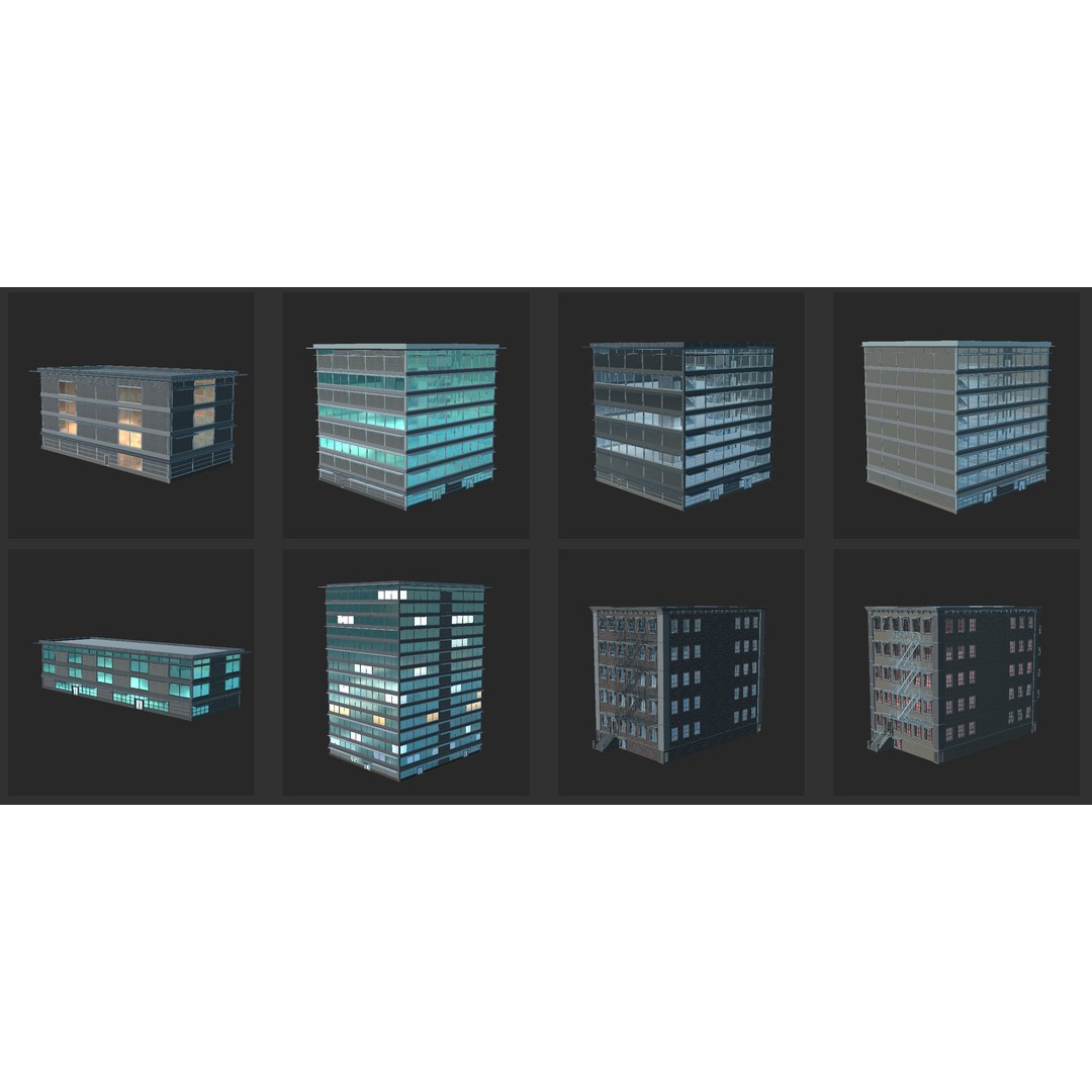 Modular Building Pack 3D Model – Low Poly Architectural Asset, FBX - View 30