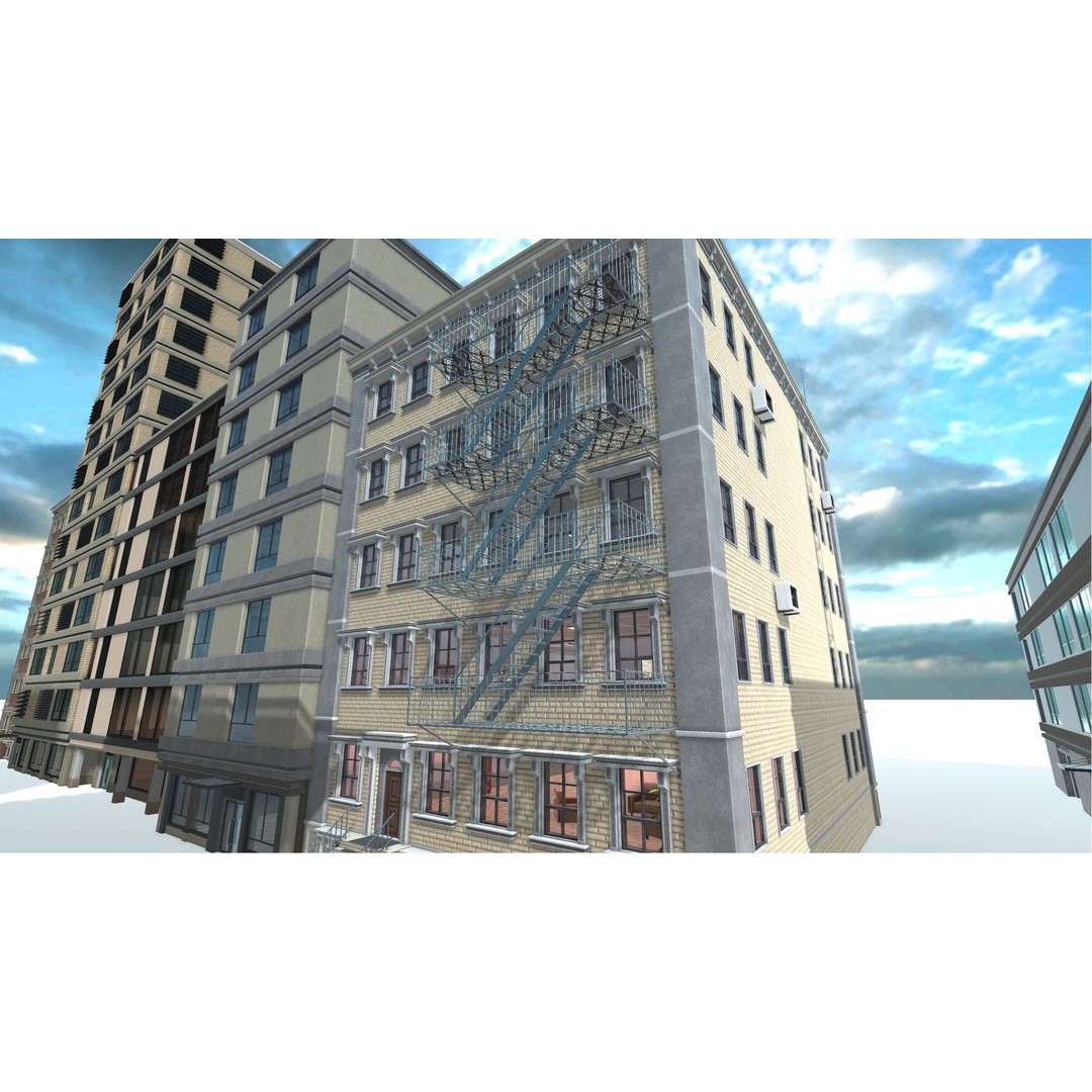 Modular Building Pack 3D Model – Low Poly Architectural Asset, FBX - View 5