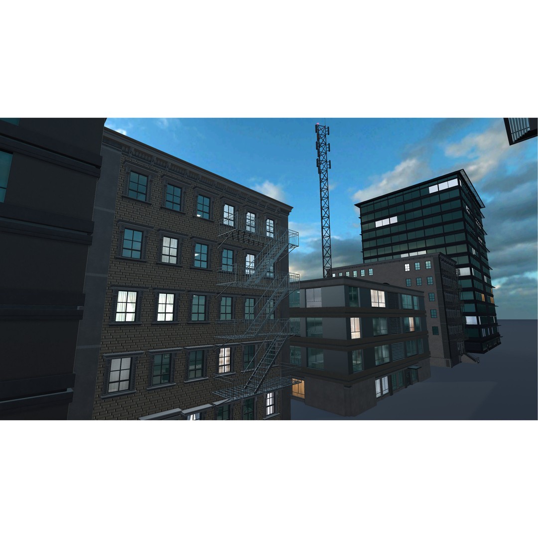 Modular Building Pack 3D Model – Low Poly Architectural Asset, FBX - View 7