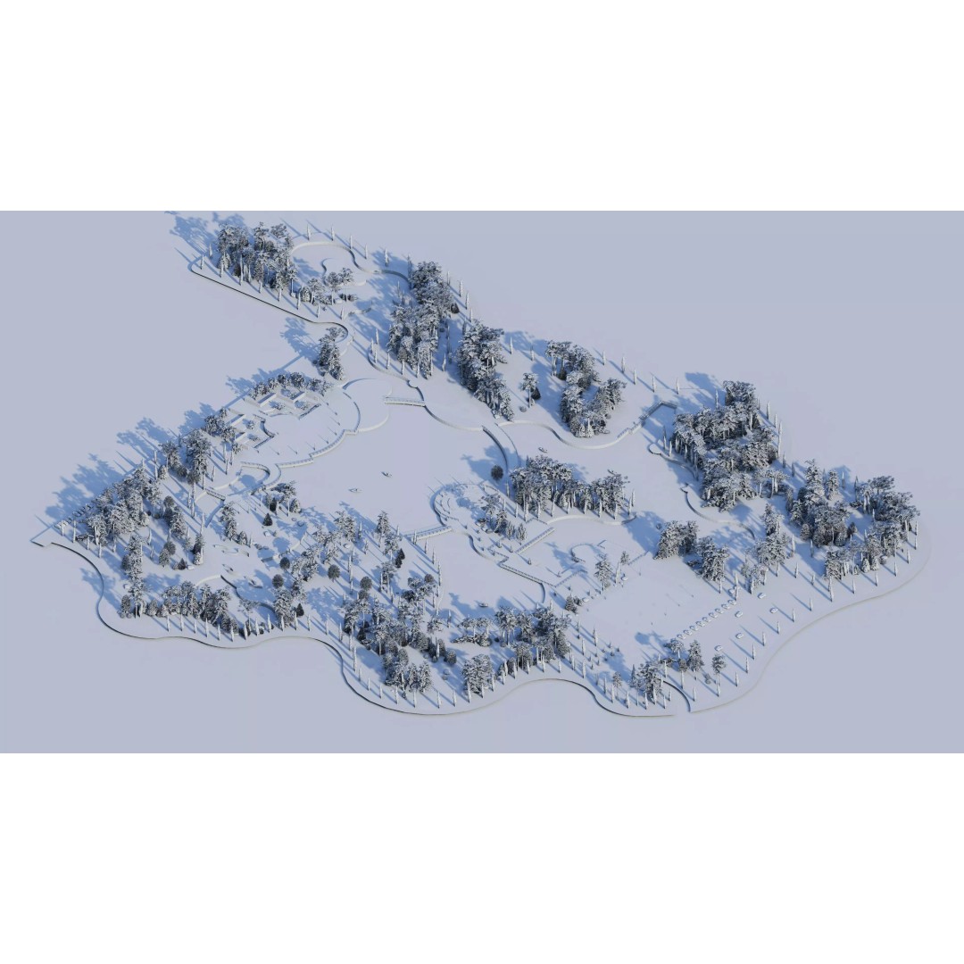 Public Park 3D Model – Private Park Landscape, Game-Ready Formats