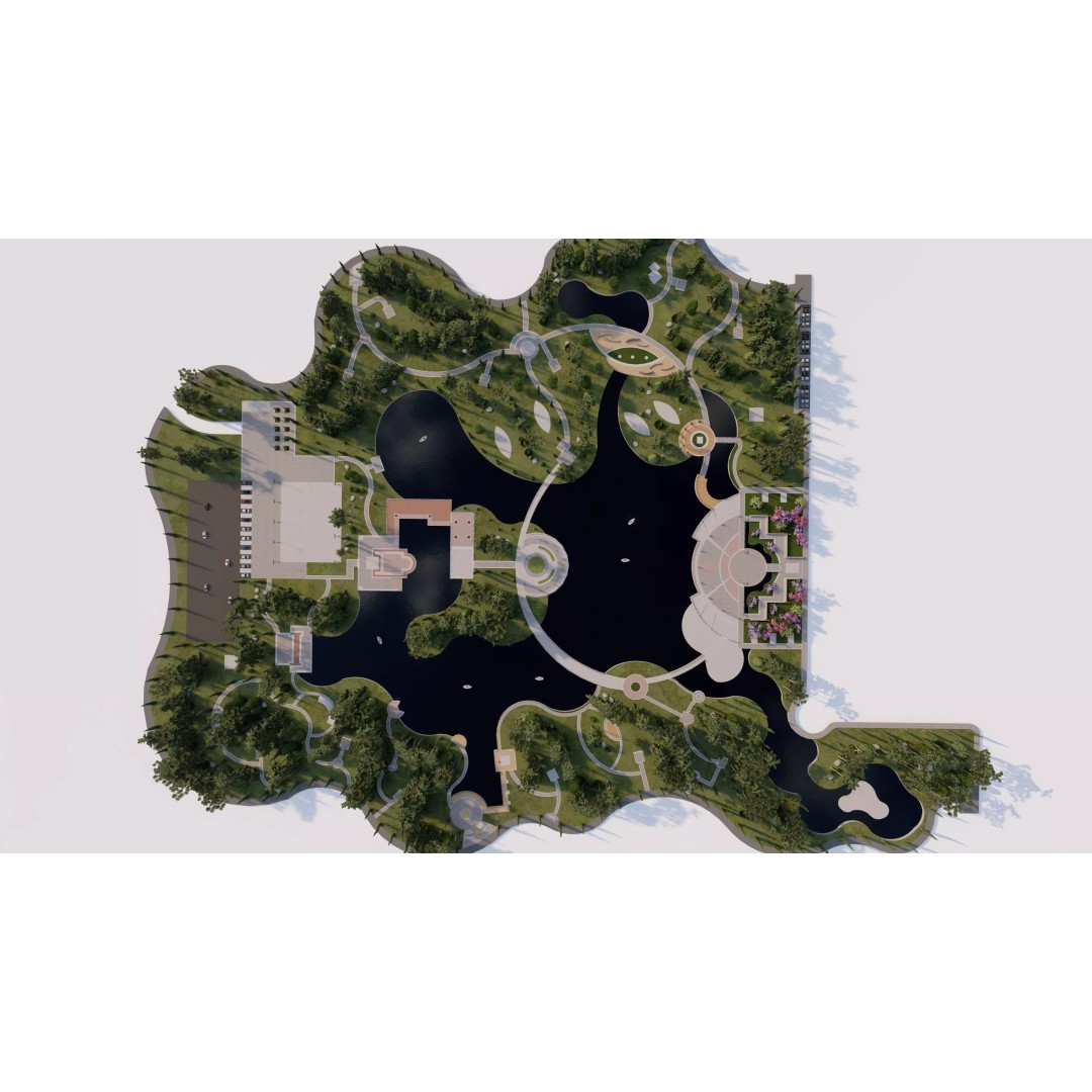 Public Park 3D Model – Private Park Landscape, Game-Ready Formats - View 12