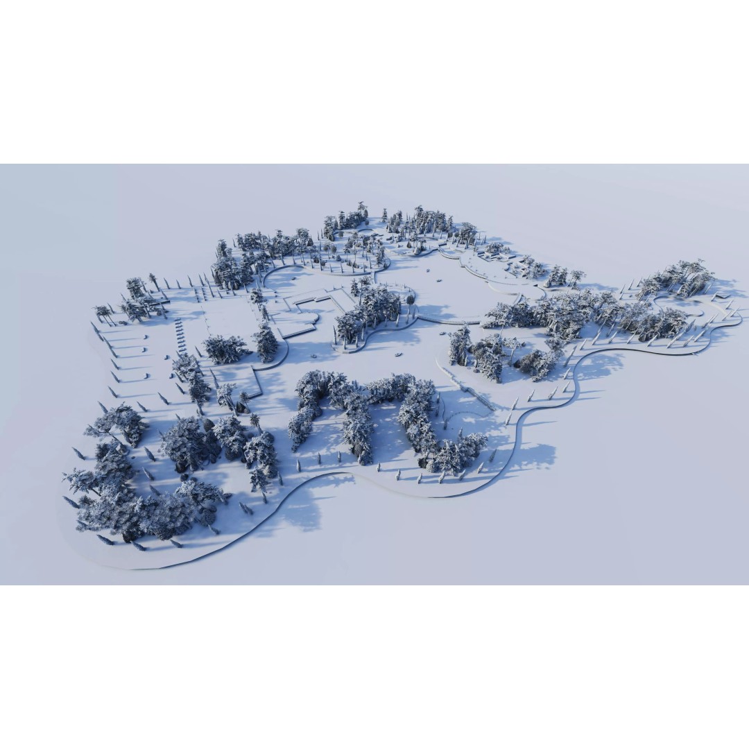 Public Park 3D Model – Private Park Landscape, Game-Ready Formats - View 15