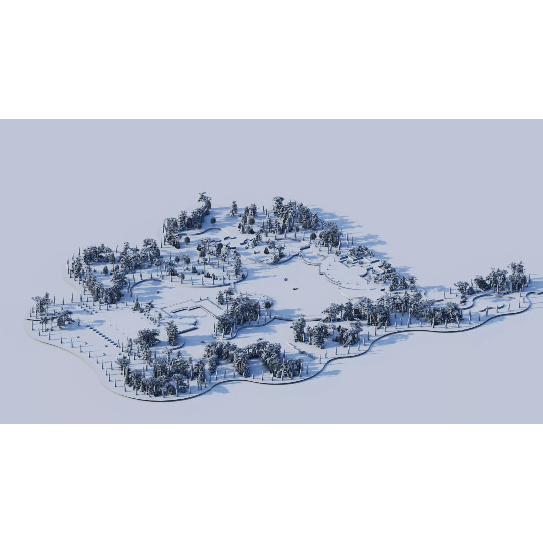 Public Park 3D Model – Private Park Landscape, Game-Ready Formats - View 16