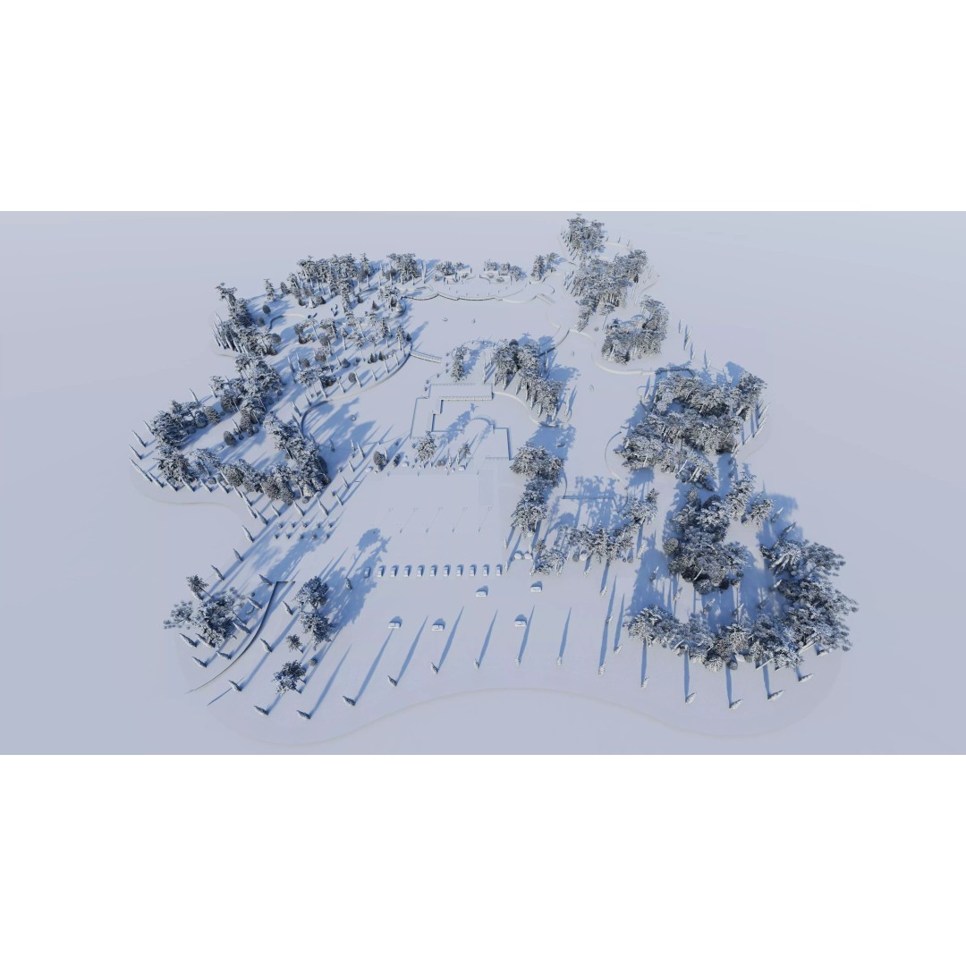 Public Park 3D Model – Private Park Landscape, Game-Ready Formats - View 17