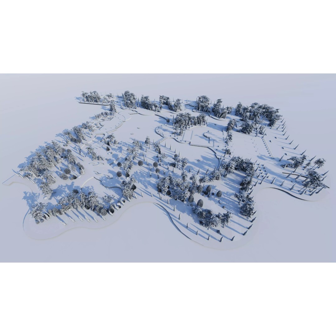 Public Park 3D Model – Private Park Landscape, Game-Ready Formats - View 19